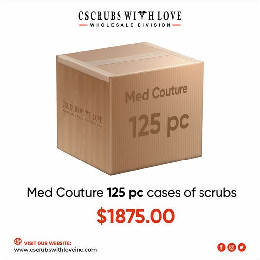 MED COUTURE SCRUB CASE OF 125 PCS. LESS THAN 40 CASES LEFT!!! EARN $3750 FAST!