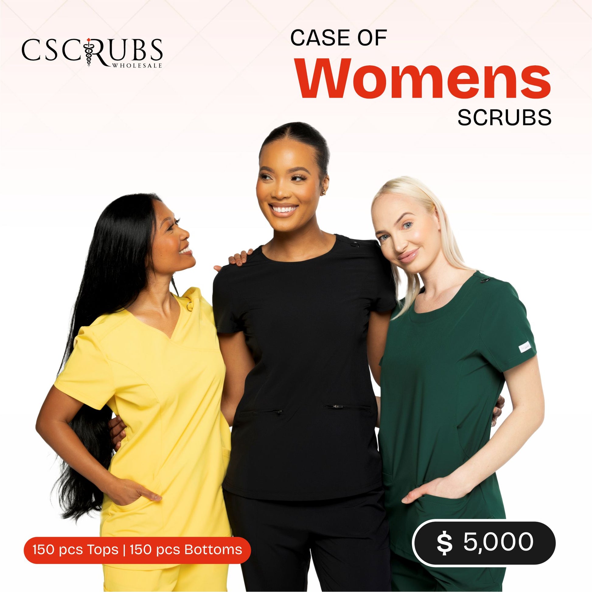 CASE OF WOMENS SCRUBS | 150 PCS TOPS & 150 PCS BOTTOMS