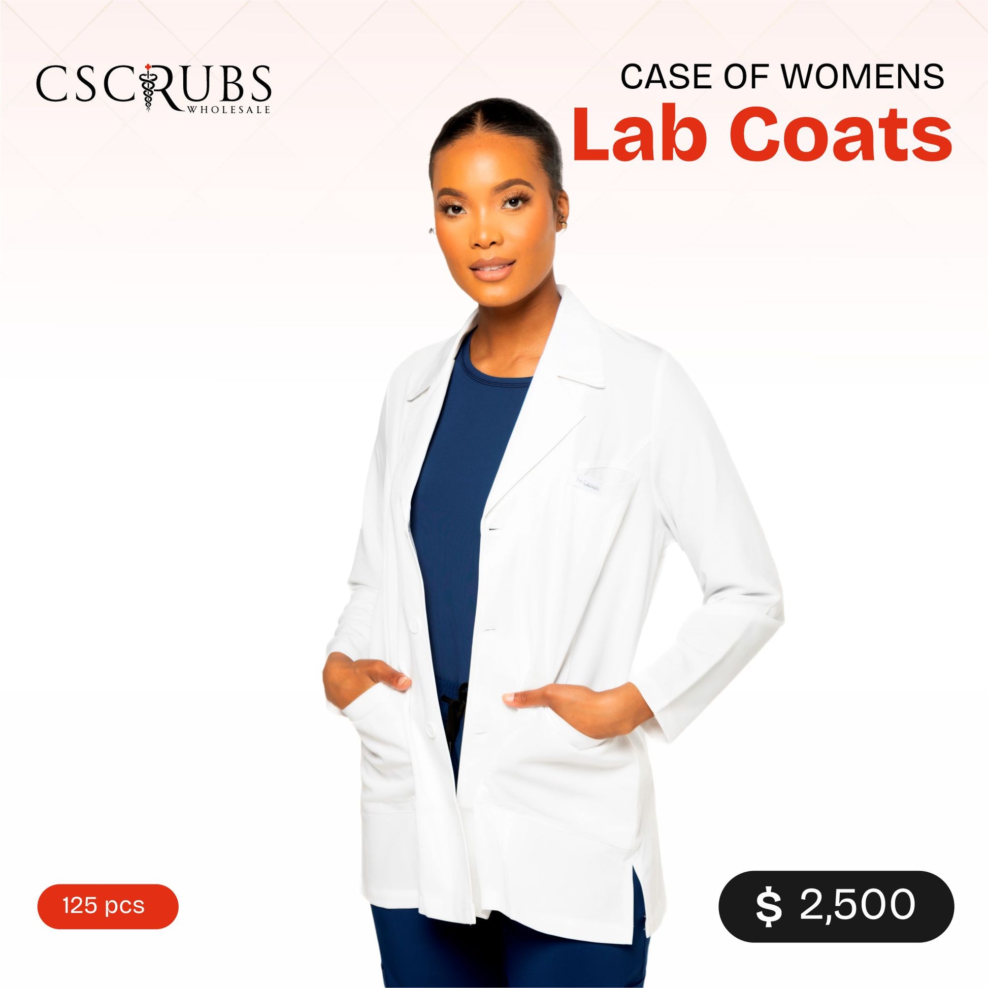 CASE OF WOMENS LAB COATS | 125 PCS